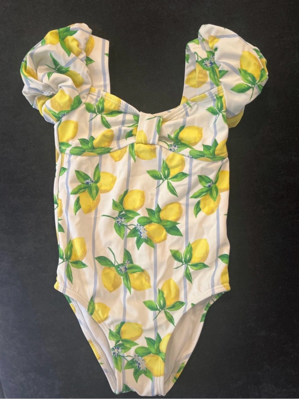 Janie and Jack Lemon Swimsuit with puffed sleeves 3T